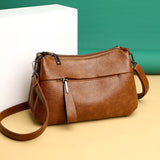 Bjlxn - Retro Crossbody Bag Solid Color Adjustable Strap Shoulder Bag Large Capacity Commuter Bag