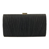 Bjlxn - Glitter Ruched Evening Bag Textured Fabric Formal Banquet Handbag For Wedding Party Prom