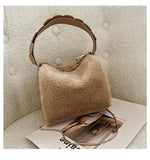 Bjlxn - Fashion Fluffy Plush Handbag Chain Crossbody Bag Casual Versatile Shoulder Bag & Purse