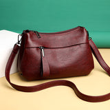 Bjlxn - Retro Crossbody Bag Solid Color Adjustable Strap Shoulder Bag Large Capacity Commuter Bag