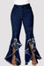 Bjlxn - Black Fashion Casual Solid Patchwork High Waist Regular Denim Jeans
