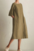 Bjlxn - Casual Solid Patchwork Pocket O Neck A Line Dresses(6 Colors)