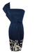 Bjlxn - Casual Print Patchwork One Shoulder Pencil Skirt Dresses(4 Colors)