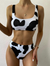 Sexy Bikini Mujer New Cow Print Swimsuit Women Two Pieces Push Up Biquini Brazilian Swimming Suit For Women Beach Swimwear