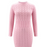 Elegant Women Solid Color Knitted Mini Dress O-Neck Long Sleeve Mid Waist Autumn Winter Slim Pullovers Pencil Dress