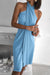 Bjlxn - Fashion Elegant Solid Halter Irregular Dress Dresses(7 Colors)