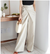 Spring Female Fashion Elegant Original Solid Color White Black Simple Loose Solid Color Wide Leg Pants for Women