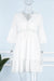 Bjlxn - Sweet Elegant Solid Tassel Embroidered Hollowed Out V Neck A Line Dresses