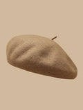 Bjlxn - Simple Keep Warm Solid Color Beret Hats&Caps