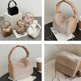 Bjlxn - Fashion Fluffy Plush Handbag Chain Crossbody Bag Casual Versatile Shoulder Bag & Purse