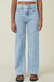 Bjlxn - Light Blue Casual Butterfly Print Patchwork High Waist Regular Denim Jeans