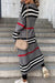 Bjlxn - Cream White Casual Striped Patchwork Cardigan Collar Outerwear