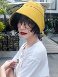 Bjlxn - Going Out Solid Color Sun Protection Fisherman Hat