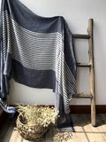 Bjlxn - Fashion Tassels Stripe Cape Scarf