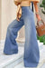 Bjlxn - Blue Street Simplicity Solid Patchwork High Waist Boot Cut Denim Jeans