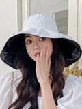 Bjlxn - Simple Anti-UV Floral Fisherman Hat Sun Hat