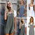 Women Ladies Loose Overalls Pockets Jumpsuit Sleeveless Strap Rompers Playsuit Causal Trousers Rompers