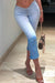 Bjlxn - Blue Fashion Casual Gradual Change Print Patchwork Low Waist Skinny Denim Jeans