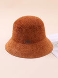 Bjlxn - Stylish Selection Chenille Knitting Solid Color Bucket Hat