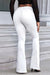 Bjlxn - White Casual Solid Basic Mid Waist Regular Denim Jeans