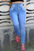 Bjlxn - Dark Blue Street Solid Patchwork High Waist Denim Jeans