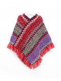 Bjlxn - Asymmetric Keep Warm Tasseled Cape Scarf