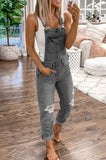 Women's denim jumpsuit with Beautiful shoulder straps