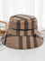 Bjlxn - Casual Plaid Keep Warm Suede Fisherman Hat