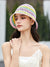 Bjlxn - Sun-Protection Contrast Color Hollow Short Brim Woven Fisherman Hat Hats&Caps