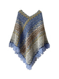 Bjlxn - Asymmetric Keep Warm Tasseled Cape Scarf