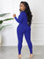 Knit Long Sleeves Zipper Bodycon Jumpsuits