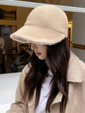 Bjlxn - Casual Velvet Keep Warm Bucket Hat