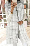 Bjlxn - White Casual Solid Patchwork Cardigan Hooded Collar Outerwear