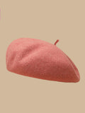 Bjlxn - Simple Keep Warm Solid Color Beret Hats&Caps