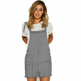 Women Ladies Loose Overalls Pockets Jumpsuit Sleeveless Strap Rompers Playsuit Causal Trousers Rompers