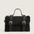 Bjlxn - Women Retro Plush Handbag Mini Double Buckle Decor Top Handle Handbag Faux Fur Decor Shoulder Bag