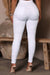 Bjlxn - White Casual Solid Patchwork High Waist Skinny Denim Jeans