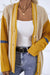 Bjlxn - Yellow Casual Patchwork Cardigan Contrast Outerwear