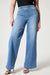 Bjlxn - Navy Blue Casual Daily Solid Patchwork High Waist Regular Denim Jeans