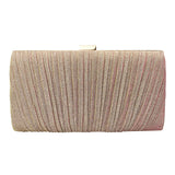 Bjlxn - Glitter Ruched Evening Bag Textured Fabric Formal Banquet Handbag For Wedding Party Prom