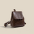 Bjlxn - Vintage Vegan Leather Flap Backpack Mini Drawstring Design Daypack Simple Travel School Bag