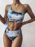 Women Print Bikini Summer New Marble Printed Push Up Bandeau Swimsuits Sexy High Waist Beach Sport Bathing Suit Biquinis