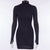 Turtleneck Knitted Sweater Dress Women Long Sleeve Mini Dress Drawstring Ruched Bodycon Fall Winter Dresses