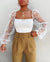 Women Mesh Sheer Blouse Chiffon See-through Long Sleeve Top Shirt Blouse Fashion Organza Transparent White Shirt Female Blusas - Bjlxn