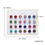 12 Pairs/set Classic Crystal Stud Earring Sets Women's Round Ball Metal Pearl Flower Earrings For Women Girl Gift Mixed Jewelry