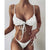 In-X Brazilian micro bikinis mujer Sexy string swimsuit female pleated bikini set Yellow swimwear women Mini bathing suit