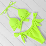 Brazilian Micro Bikini Sexy Women Swimwear Bandage Push Up Bikini Bathing Suit Beachwear Neon Thong Women Swimsuit