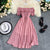 OCEANLOVE Women Summer Dresses Plaid Slash Neck Off Shouder Solid Vestidos 2022  Ruffles A-line High Waist Dress Robe Femme 11767 - Bjlxn