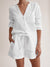 100%Cotton Autumn Sleepwear Suits With Shorts Pijama Pocket Nightwear Single Breasted Women's Nightgown Full Sleeve Women Pajama
