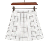 PEONFLY Sweet Women Pleated Skirt Fashion Plaid A-Line Mini High Waist Chic Skirt Kawaii Summer Casual Ladies Plaid Skirt - Bjlxn